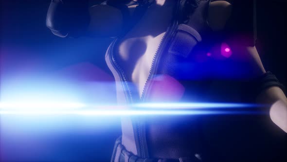 Cyberpunk Young Woman, Futuristic Style alt