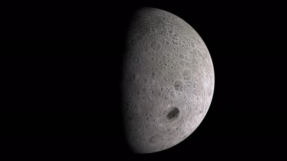 Full moon to new moon. Looping 3D animated timelapse of the phases of the Moon.