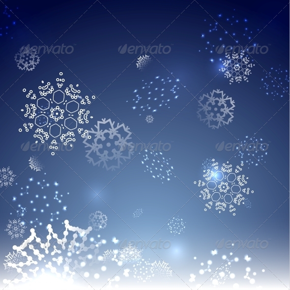 Blue Snowy Magic Christmas Background