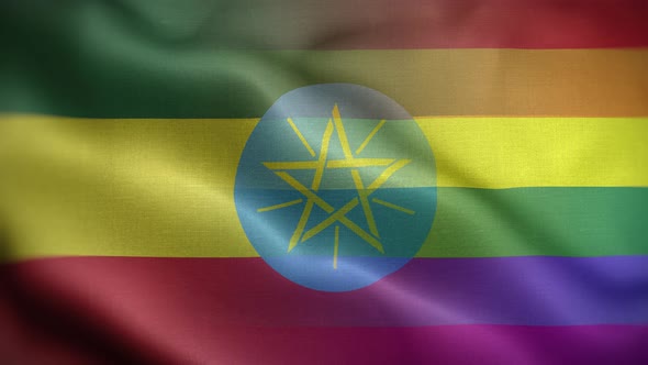 LGBT Ethiopia Flag Loop Background 4K