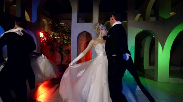 Beautiful Ballroom Dancing Partners Dance Indoors