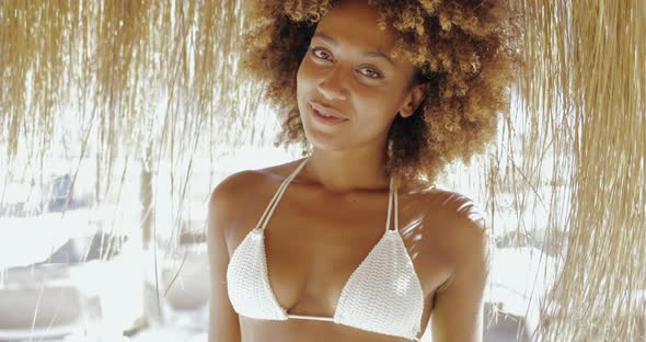 Wonderful Girl Posing on Beach