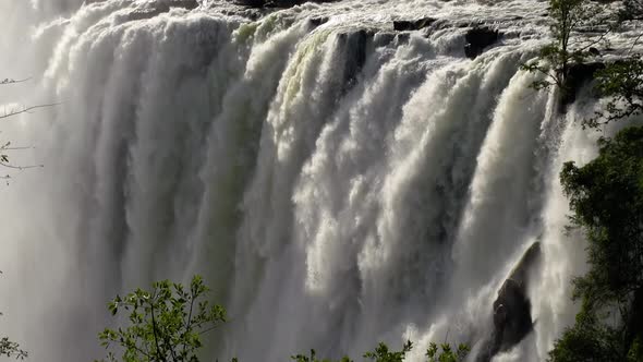 Slow motion of Victoria Falls in Africa