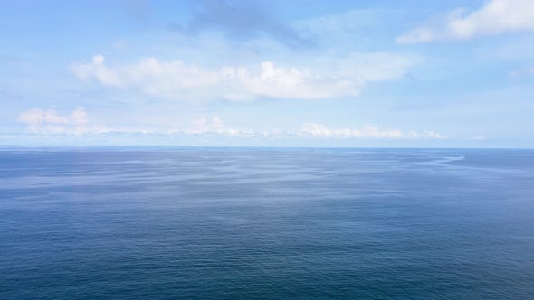 aerial view sea horizon as far as the eye can see One part sky, one part sea.