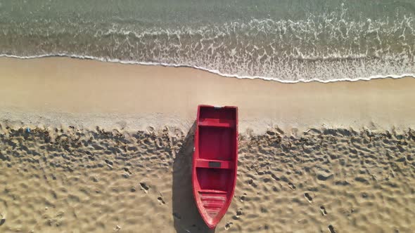 Boat on Empty Beach After Coronavirus