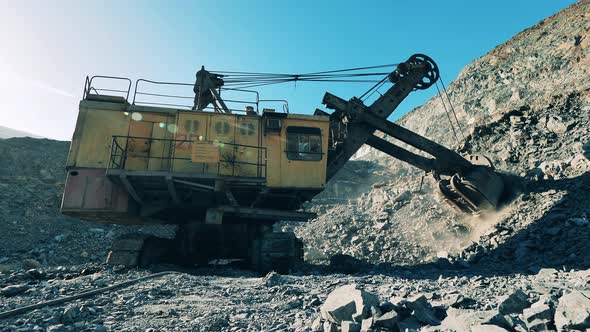 Ore is Getting Extracted By an Industrial Machine