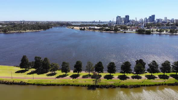 Aerial View of a River over Perth