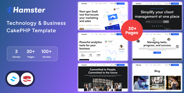 Hamster – TailwindCSS SaaS Website CakePHP Template