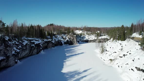 Ruskeala Mountain Park a Regional Park is a Rural Locality of Sortavala in the Republic of Karelia