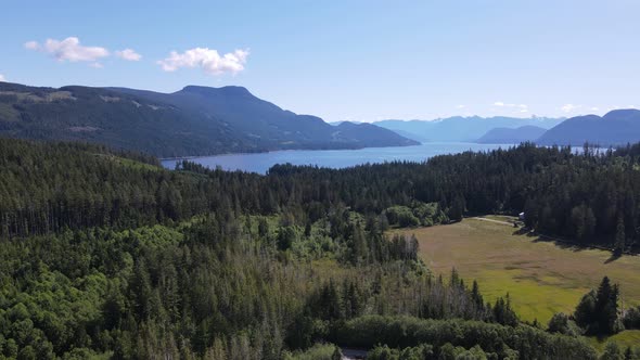 Epic landscapes near Canoe Bay Beach on the Sunshine Coast of British Columbia, Canada. Wide angle a