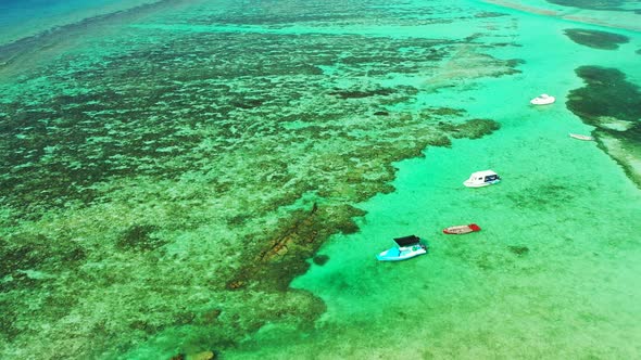 Beautiful above abstract view of a white sand paradise beach and blue water background in colorful 4