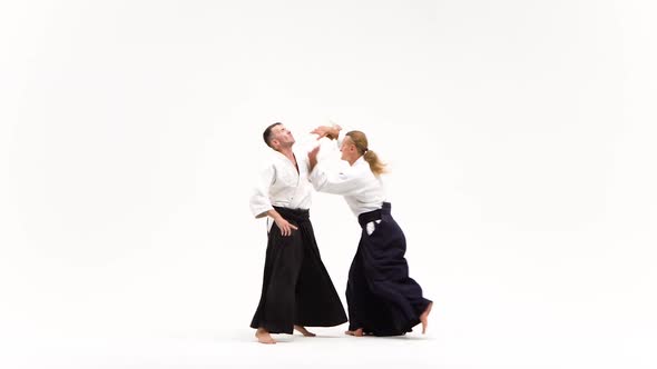 Two Guys Showing Aikido Using Tanto