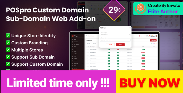 POSpro – Custom Domain & Sub-Domain Add-on