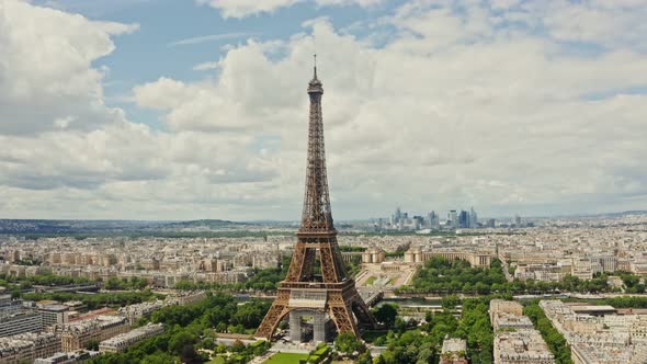 Closeup of the Eiffel Tower During Restoration