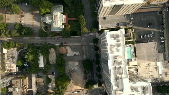 Aerial Overhead Shot Facing Down Atlanta Georgia 4k