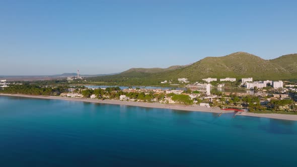 Aerial View of the Beach in Palma De Mallorca