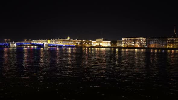 Skyline Of Night St Petersburg