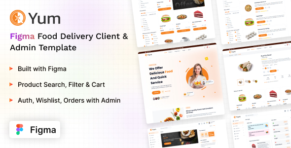 Yum - Figma Food Delivery Client & Admin Template