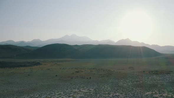 Desert Lake and Mountain