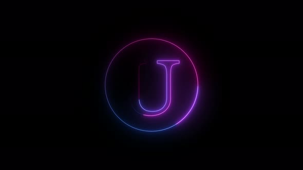Neon U Text Intro Animation