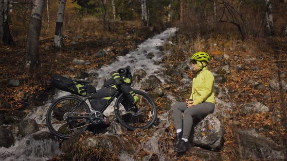 The Woman Travel on Mixed Terrain Cycle Touring with Bikepacking