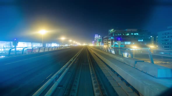 Metro Dubai Night Time Lapse