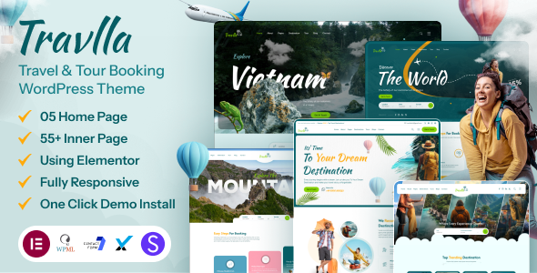 Travlla- Travel & Tour Booking Agency WordPress Theme