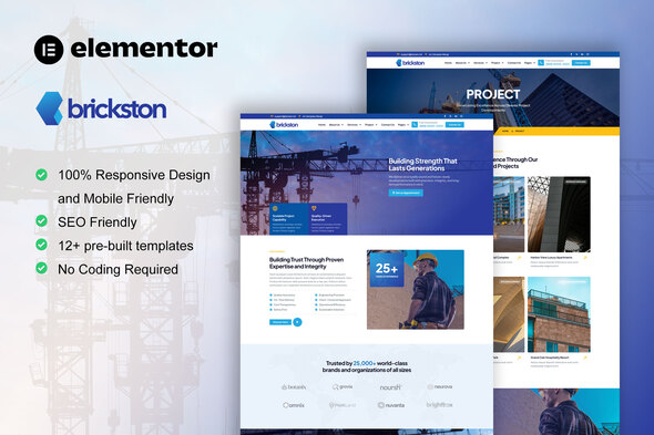 Brickston - Construction & Building Service Elementor Template Kit