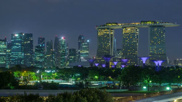 Marina Bay Sands Gardens By the Bay with Cloud Forest Flower Dome and Supertrees Night to Day alt