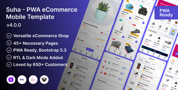Suha - PWA eCommerce Mobile Nuxt JS Template
