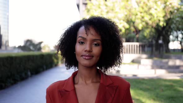 African American business woman in downtown Los Angeles