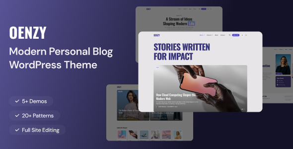 Oenzy - Personal Blog FSE WordPress Theme