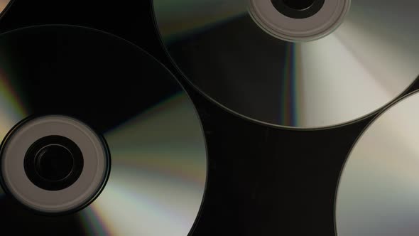 Rotating shot of compact discs
