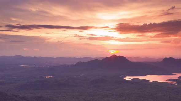 Aerial view, evening view dramatic sky,