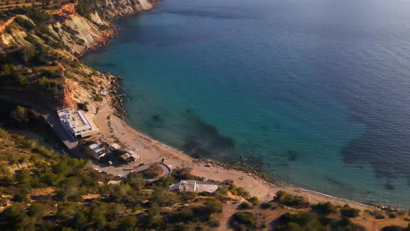 Cala d’Hort beach in Ibiza, Spain