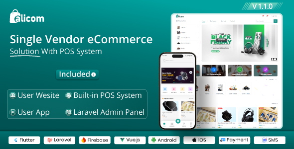 AliCom eCommerce CMS - Complete Single Vendor eCommerce Solution With Built-in POS