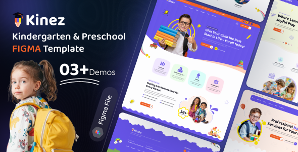 Kinez - Kindergarten & School Figma Template