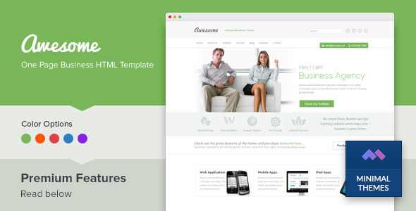 Awesome - One Page Business Template