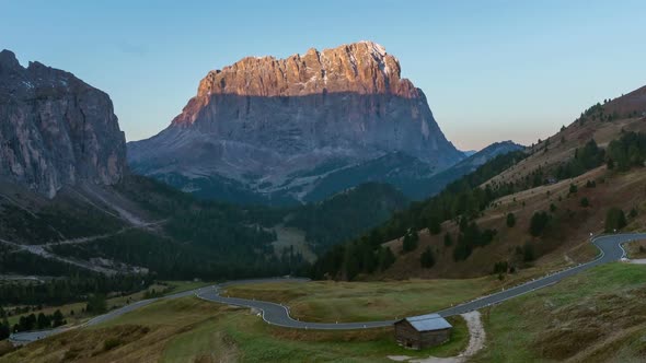 Sunrise Time Lapse of Dolomites Italy Landscape