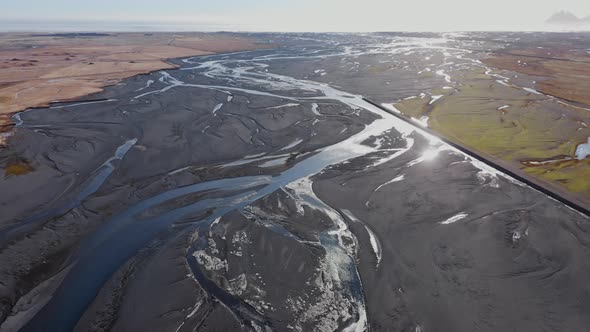 Drone Over Hvannagil Estuary