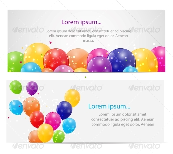 Color Glossy Balloons Card Background