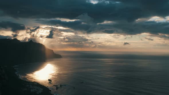 Time Lapse Shot of Dramatic Sunset. Benijo Beach in Tenerife - Canary Islands