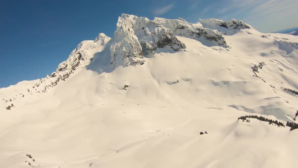 Lincoln Peak Mt Baker Black Buttes Thunder Glacier Bowl Aerial Landscape Awe Inspiring View