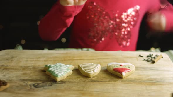 The Girl Happily Eats Homemade Gingerbread Cookie