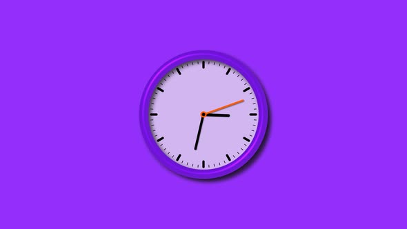 Counting down purple color shiny 3d wall clock