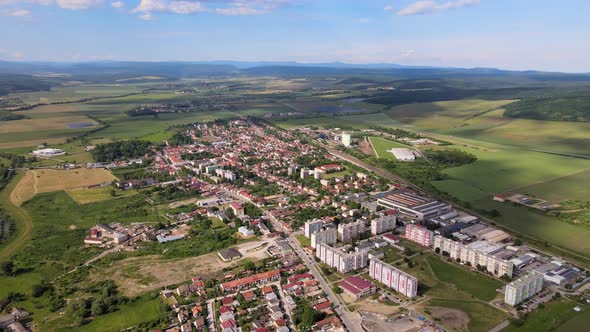 Aerial view of the town of Tornala in Slovakia