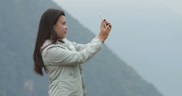 Woman Taking Selfie Using Phone