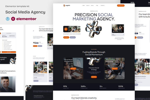 Sopint - Social Madia Agency Elementor Template Kit