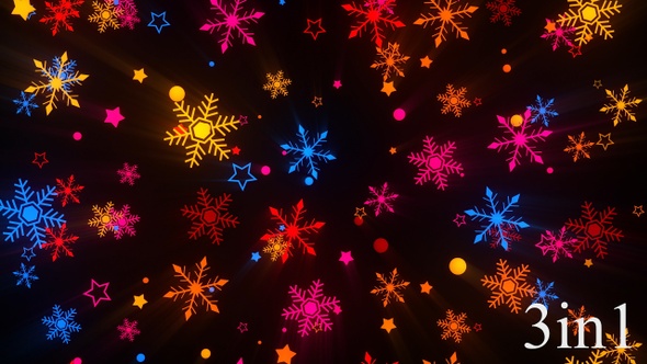 Christmas Neon Snow Flakes