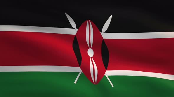 Kenya Windy Flag Background 4K